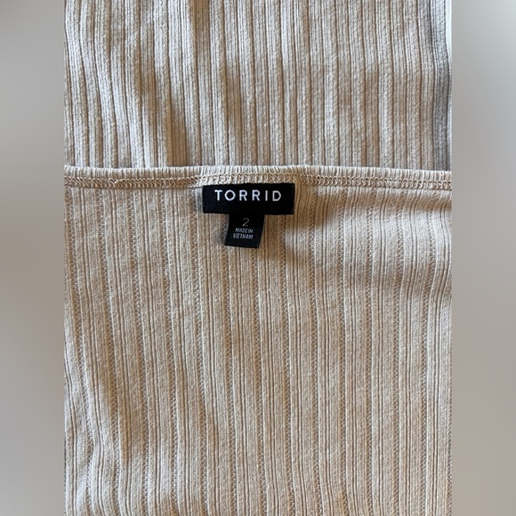 Torrid Taupe Ribbed Knit Top - Picture 3 of 8